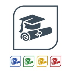 Graduate icon isolated on white background