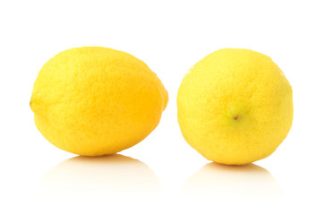 Fresh lemon fruit on white background, food and drink concept