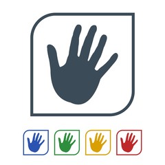 Hand print icon isolated on white background