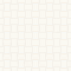 Crosshatch vector seamless geometric pattern. Crossed graphic rectangles background. Checkered motif. Seamless subtle texture of crosshatched lines. Trellis simple fabric print.