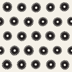 Vector seamless sunburst shapes freehand pattern. Abstract background with round brush strokes. Hand drawn texture