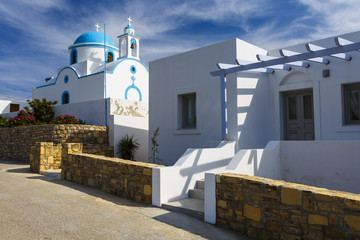 Architecture of the main village on Lipsi island in Greece. 
