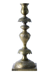 Fototapeta na wymiar Brass candlestick isolated on white