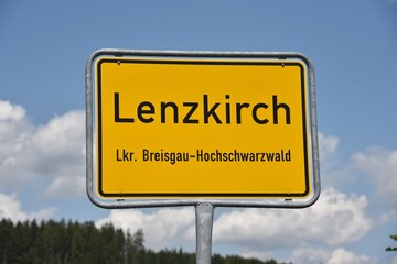 Ortsschild Lenzkich Landkreis Breisgau-Hochschwarzwald
