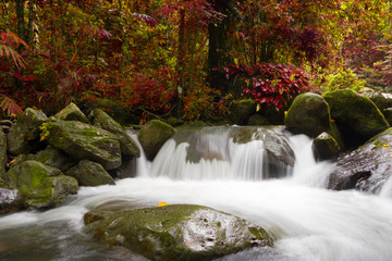Obraz na płótnie Canvas Beautiful autumn waterfall in the north of Thailand.