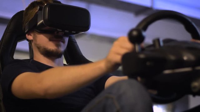VR Glasses. Virtual Reality Gaming. Driving VR.