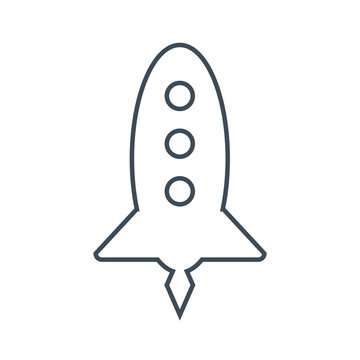 Rocket icon isolated on white background