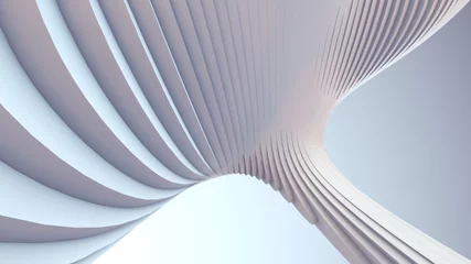 Photo sur Plexiglas Vague abstraite Fond futuriste à rayures blanches. illustration de rendu 3D