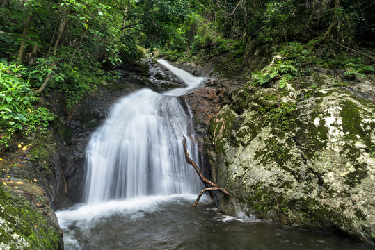 Krok-E-Dok waterfall and rain forest on mountain in Khao Yai National park, Thailand.