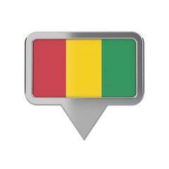 Fototapeta premium Guinea flag location marker icon. 3D Rendering