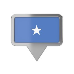 Somalia flag location marker icon. 3D Rendering