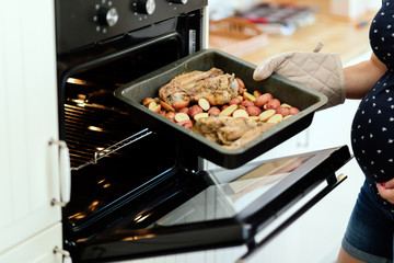 Lunch being done in oven