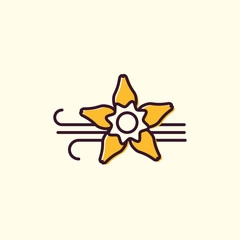 Vanilla Flower and Sticks linear logo.
