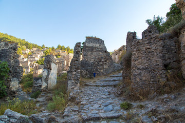 Fototapeta na wymiar Stone Village in Fethiye