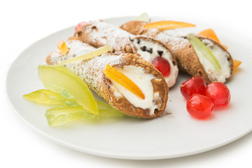 Sicilian Cannoli, Italian Dessert 