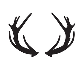Obraz premium black silhouette of deer antlers