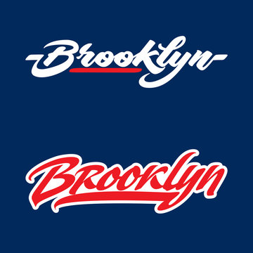 Brooklyn lettering. T-shirt apparel graphic design. Vector design.