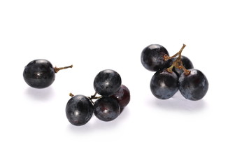 Dark grapes, isolated on white background
