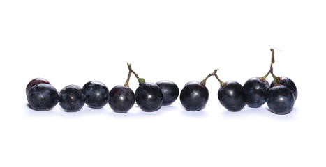 Dark grapes, isolated on white background