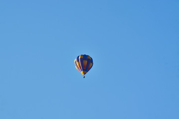 Walking balloon and the panorama of the mountains.