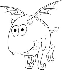 Cute Halloween Monster Vector Illustration Art