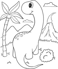 Cute Dinosaur Vector Illustration Art