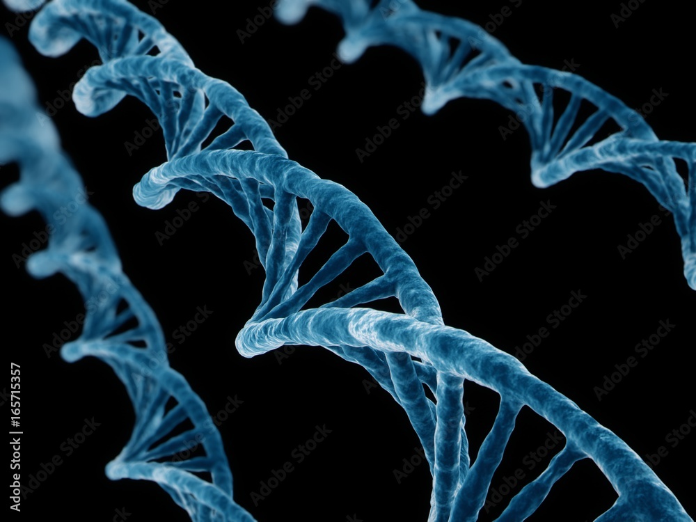 Wall mural 3d rendering dna strand