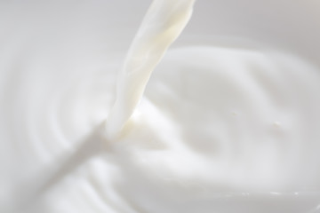 Pouring Milk Splash. Close-up image