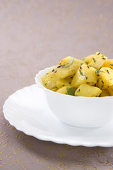 Fried Potato or Jeera Alu, a Traditional Indian Food Dish