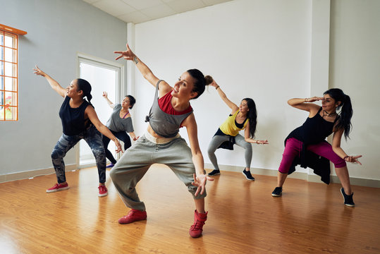 Hip-Hop Dancers Having Training