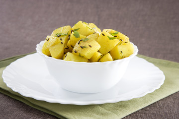 Fried Potato or Jeera Alu, a Traditional Indian Food Dish