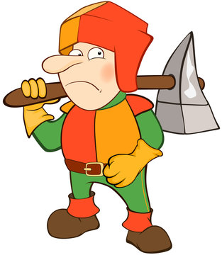 Illustration of a Cute Knight . Cartoon Character 