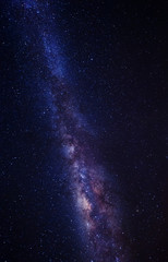 Starry night sky with milky way. Image contain visible noise due to high iso. soft focus due to wide aperture and long expose.
