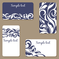 Set of business Cards. Beauty designs. Vintage cards