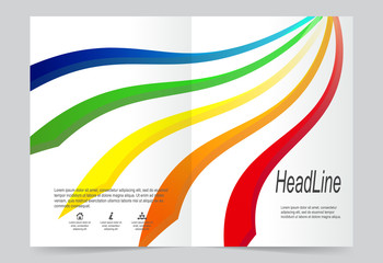 Colorful lines Cover template background, flyer design