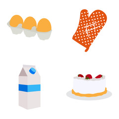 Set of bakery icons on a white background, Vector illustration
