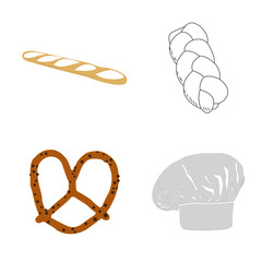 Set of bakery icons on a white background, Vector illustration