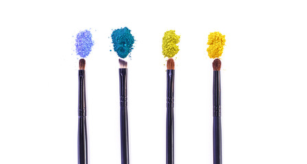 Eye shadows with brushes isolated