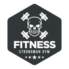 Skull Black Fitness Logo - 165720584