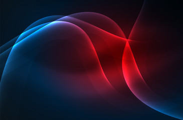 Smoky glowing waves in the dark