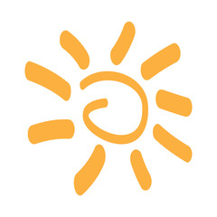 Isolated sun icon on a white background, Vector illustration
