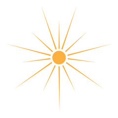 Isolated sun icon on a white background, Vector illustration