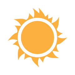 Isolated sun icon on a white background, Vector illustration