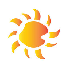 Isolated sun icon on a white background, Vector illustration