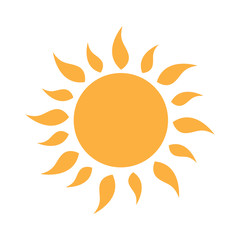Isolated sun icon on a white background, Vector illustration