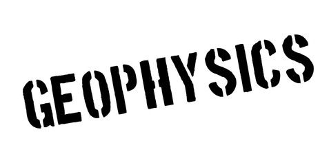 Geophysics rubber stamp. Grunge design with dust scratches. Effects can be easily removed for a clean, crisp look. Color is easily changed.