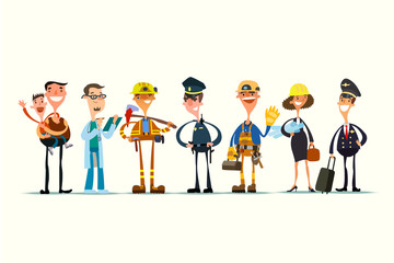  Group of people of different professions. Vector illustration.