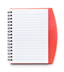 Top view of open notebook
