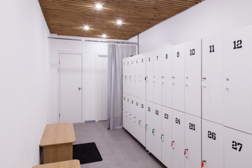 Interior view of a gym with equipment.