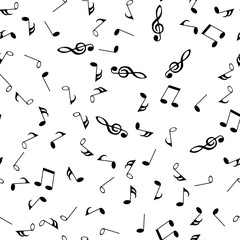 Seamless pattern with music notes. Vector Illustrator